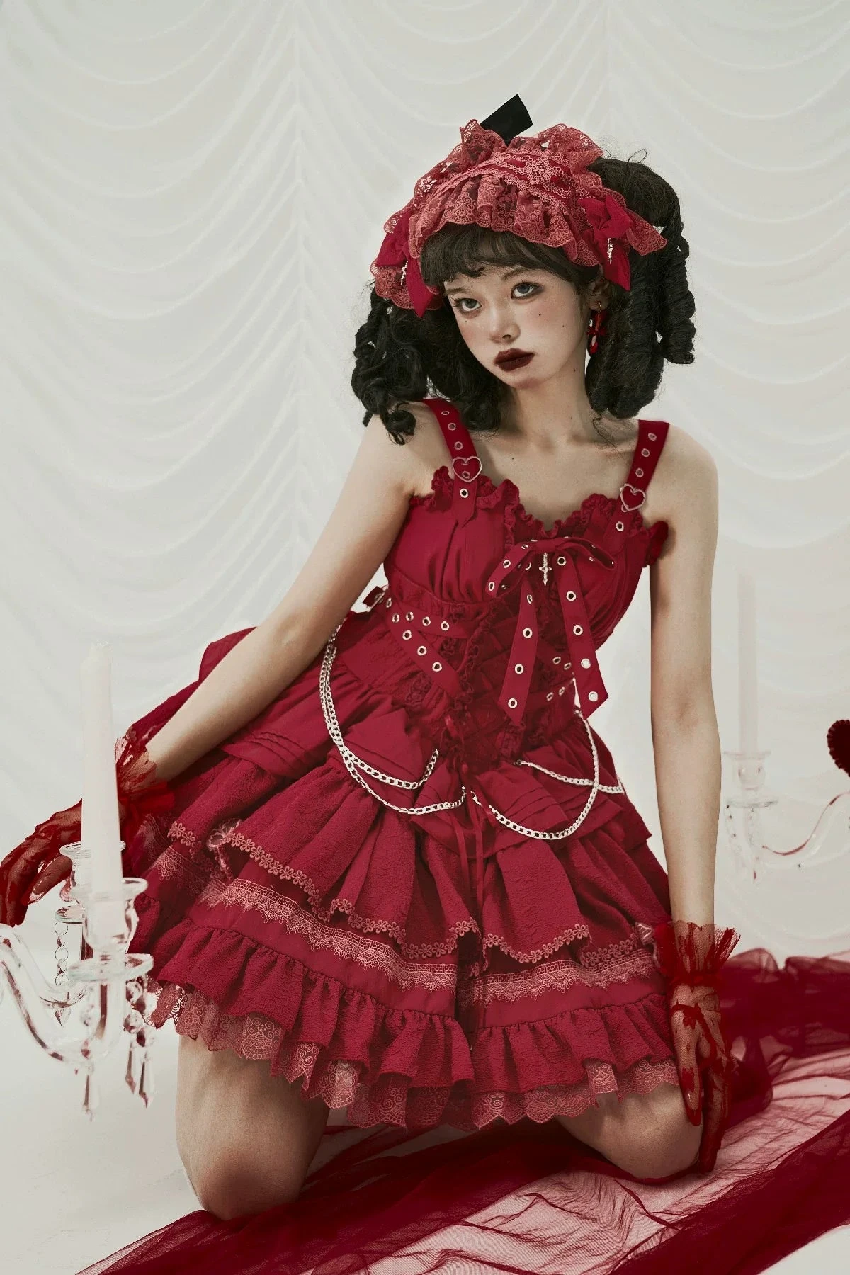 Cross Contract Belt Ribbon Jumper Skirt 6 Colors Available 4 Cross Contract Belt Ribbon Jumper Skirt 6 Colors Available - Image 2