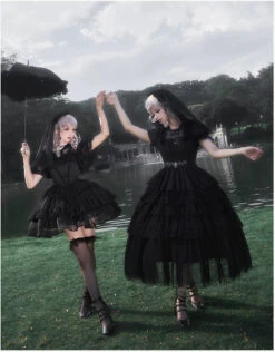 Dark Fairy Layered Frill Jumper Skirt And Blouse -LOLITA Shop O1CN01NOCOZX2CZ6NqwXZRK 2528448487