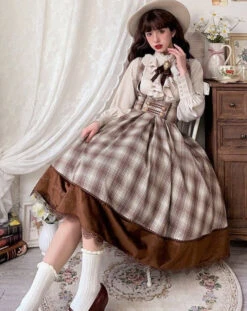 Fontainebleau Checkered High Waist Jumper Skirt -LOLITA Shop O1CN01NSpUjn1OM45WYSGet 1741691690 3 70625bdf cf0f 47c2 b437 baf301c1dc58