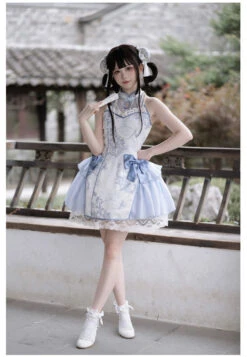 Moonlight Enshin Halter Neck Short Dress With Attached Sleeves -LOLITA Shop O1CN01NVLrIc2CZ6NDUZsxV 2528448487 5c718c44 a897 4c74 8093 4106bd521beb