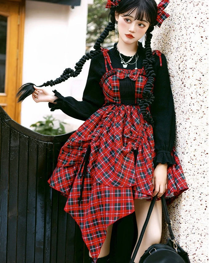 Punk Lolita Tartan Check Jumper Skirt 16 Punk Lolita Tartan Check Jumper Skirt - Image 14