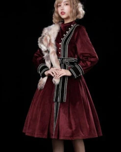 Evening Prayer Velvet Stand Collar Dress -LOLITA Shop O1CN01PQWffO25h9hjTWHRQ 2200541717557