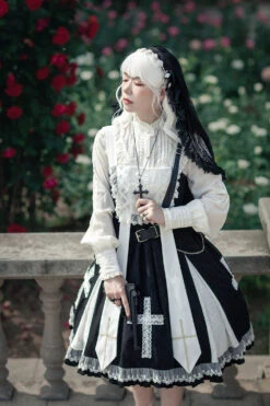 Breath Of The Sky Cross Motif Jumper Skirt 24 Breath Of The Sky Cross Motif Jumper Skirt -LOLITA Shop O1CN01PT5nWV1WerMdue95L 11942814