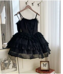 Dark Fairy Layered Frill Jumper Skirt And Blouse -LOLITA Shop O1CN01Pt1f2Q2CZ6NyvgkuP 2528448487