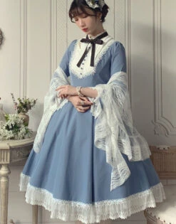 Freya's Fall Classical Lace Sleeve Dress -LOLITA Shop O1CN01PvM6AB1HHIdHKyNch 2866810732