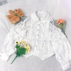 Shoulder Open Ribbon Blouse -LOLITA Shop O1CN01Pxn7k826Rs3N5jX6r 1673487659