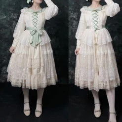 [Pre-order] Bell Orchid Flower Embroidery Open Skirt Elegant Dress -LOLITA Shop O1CN01QR88Oi2GOLJCDedIS 57119005