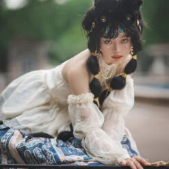 [Pre-order] Twilight Egyptian Lolita Halter Neck Blouse With Arm Sleeves -LOLITA Shop O1CN01QpnhHR2GOLGaHFEFm 57119005