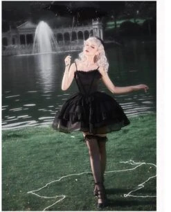 Dark Fairy Layered Frill Jumper Skirt And Blouse -LOLITA Shop O1CN01R4AitO2CZ6NyvgLxP 2528448487