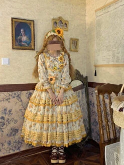[Pre-order] Gardening Sunflower Luxury Dress -LOLITA Shop O1CN01R6oYr32GOLZBWRj7P 57119005