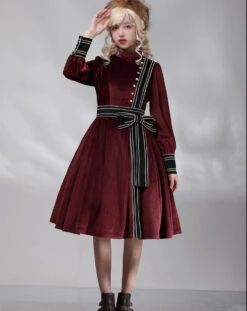Evening Prayer Velvet Stand Collar Dress -LOLITA Shop O1CN01RD1PQ125h9hdgwLmM 2200541717557