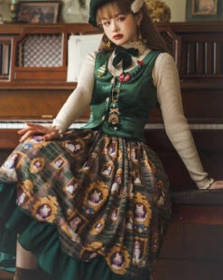 [Pre-order] Frame Cat And Checkered Layered Skirt -LOLITA Shop O1CN01RFyxYE2GOLIL6OmQu 57119005