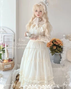[Outlet] French Girly 2way Apron Skirt [with Flared Sleeves] -LOLITA Shop O1CN01RMWji91FteZLQ3tNi 32520545