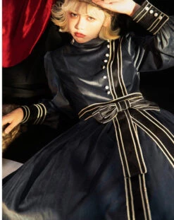 Evening Prayer Velvet Stand Collar Dress -LOLITA Shop O1CN01RZYDbx25h9hggXohr 2200541717557