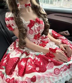 LOLITA [Pre-orders Available Until 3/16] Dream To Strawberry Print Dress -LOLITA Shop O1CN01RbXlaA1QN6VqUc8Zz 2610341963