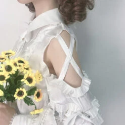 Shoulder Open Ribbon Blouse -LOLITA Shop O1CN01SHewyb26Rs3Ndah7Y 1673487659