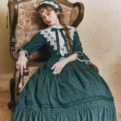 Classical Cotton-jacquard Lace Stand-collar Dress 25 Classical Cotton-jacquard Lace Stand-collar Dress -LOLITA Shop O1CN01SRM3zW1RFbIXZ3iQH 394312082