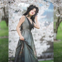 [Sales Period Ended] Porcelain Flower Garden Oil Painting Long Jumper Skirt -LOLITA Shop O1CN01SYJYKO1LQF3mOeK97 55631293