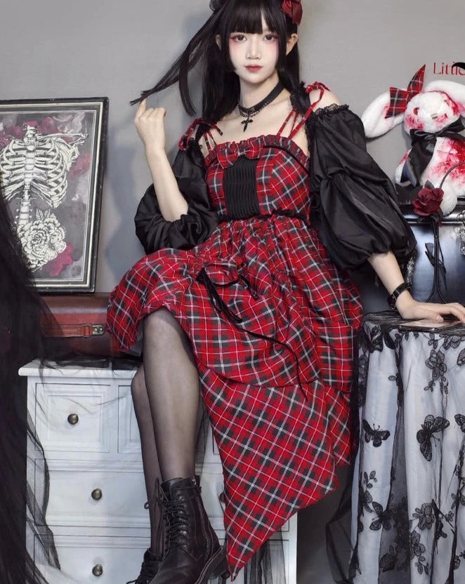 Punk Lolita Tartan Check Jumper Skirt 12 Punk Lolita Tartan Check Jumper Skirt - Image 10