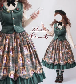 [Pre-order] Frame Cat And Checkered Layered Skirt -LOLITA Shop O1CN01TY6irY2GOLIOvc9Wn 57119005