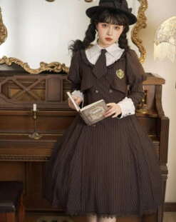 [Reservation Sale] School Uniform Style Fake Layered Dress -LOLITA Shop O1CN01TdxdI328AaWPWtTls 1790657892