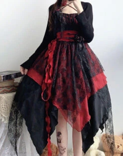 Elegant Gothic Irregular Hem Jumperskirt 31 Elegant Gothic Irregular Hem Jumperskirt -LOLITA Shop O1CN01TtFQdm2CZ6CAwCM5z 2528448487