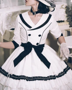 Retro Movie Star Double-breasted Dress -LOLITA Shop O1CN01UEKXPy1OgfmXNacI7 1808251735