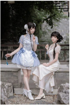 Moonlight Enshin Halter Neck Short Dress With Attached Sleeves -LOLITA Shop O1CN01UI6xYF2CZ6NHvkEyU 2528448487 c4ad6c7b 0a78 48aa 8804 ece8781566d2