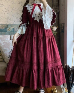 Classical Cotton-jacquard Lace Stand-collar Dress 36 Classical Cotton-jacquard Lace Stand-collar Dress -LOLITA Shop O1CN01UMykWX1RFbIsvISM7 394312082