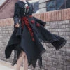 Irregular Hem Frill Coat With Belt