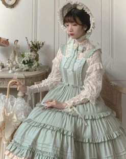 [Reservation Sale] Classical Jumper Skirt With Veil Overskirt -LOLITA Shop O1CN01V4fAFE28AaKBEWhAo 1790657892