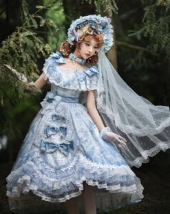 Secret Key Rococo Flower Princess Dress Full Set -LOLITA Shop O1CN01VJy5W62LCxVcqCMZ6 2208000529657