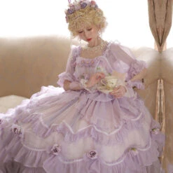 [Reservation Sale] Chiffon Purple Princess Dress And Flower Tiara -LOLITA Shop O1CN01VbmyEK2Gczz8MvFLl 249389037