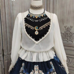 [Pre-order] Twilight Egyptian Lolita V-neck Blouse With Camisole -LOLITA Shop O1CN01VeadKF2GOLGds2ESC 57119005