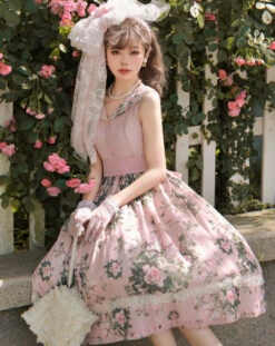 [Pre-order] Rose Garden 2-way Design Neck Classic Lolita Jumper Skirt -LOLITA Shop O1CN01Vk8OFY2GOLFc74c3M 57119005