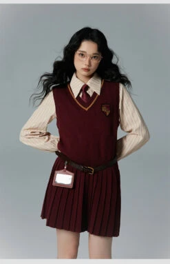 [Pre-order] Hogwarts School Of Witchcraft And Wizardry V-neck Knit Jumper Skirt -LOLITA Shop O1CN01VrkUk82EqcgoO5xKX 1644008796