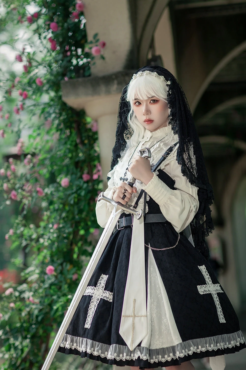 Breath Of The Sky Cross Motif Jumper Skirt 8 Breath Of The Sky Cross Motif Jumper Skirt - Image 6