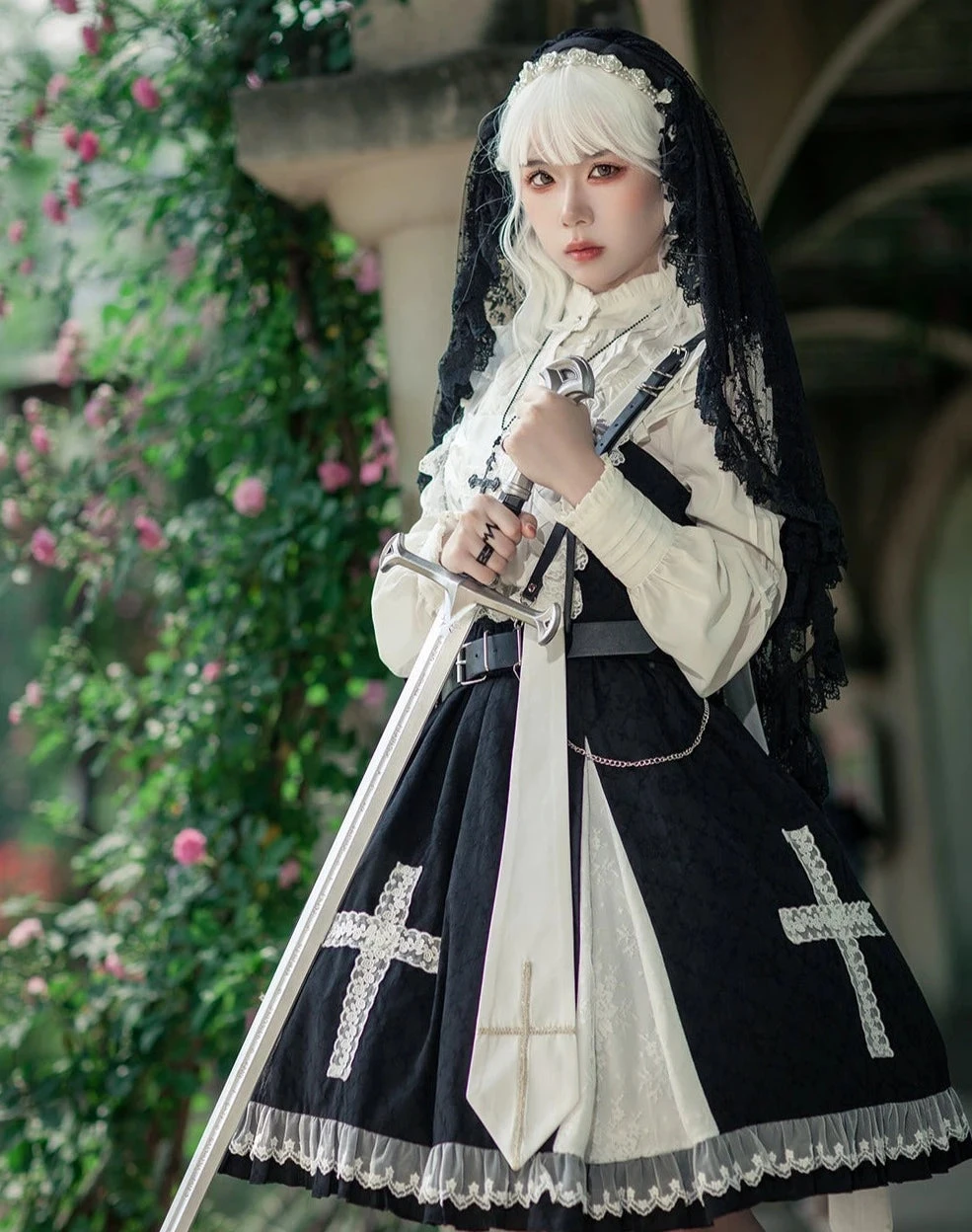 Breath Of The Sky Cross Motif Jumper Skirt 3 Breath Of The Sky Cross Motif Jumper Skirt