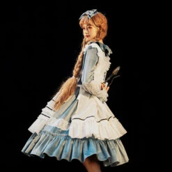 Evening Prayer Velvet Frill Neck Dress -LOLITA Shop O1CN01WrrNmb25h9hbgASAH 2200541717557