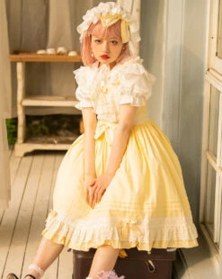 Ruffled Lace Jumper Skirt With Headband All 10 Colors -LOLITA Shop O1CN01X6XO2B1sqEW2Q71gf 830055817