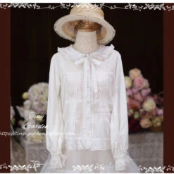 [Outlet] French Girly Ribbon Tie Blouse