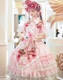 Strawberry Princess Dress With Ruffles And Ribbons In 4 Colors -LOLITA Shop O1CN01Y8nvdX1uPKafjN8JU 43566029