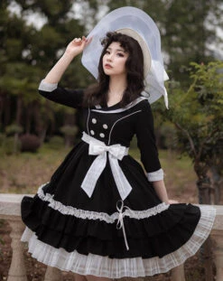 Retro Movie Star Double-breasted Dress -LOLITA Shop O1CN01YJhkP41OgfmAEJS2g 1808251735