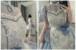 Moonlight Enshin Halter Neck Short Dress With Attached Sleeves -LOLITA Shop O1CN01YSRm2q2CZ6NKWiTwU 2528448487