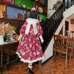 Bunny Bear Bunny Long-sleeved One-piece Dress With Bunny Ears, Long Length -LOLITA Shop O1CN01YcbwnU20M1hLhGiwM 2430736834