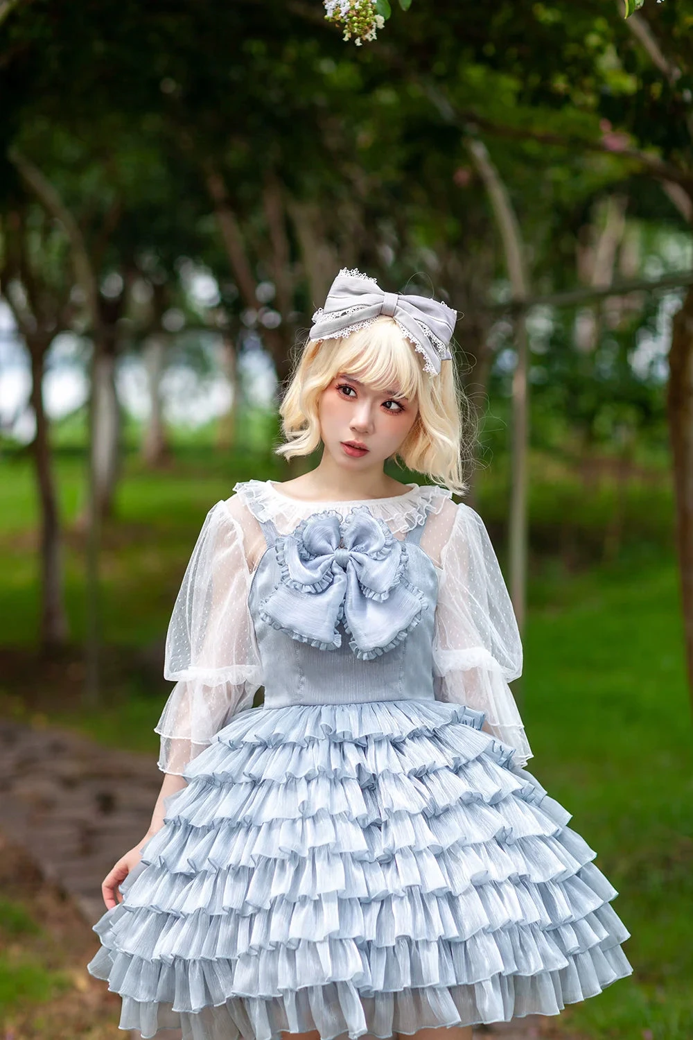 Big Ribbon 8-tier Ruffle Jumper Skirt 10 Big Ribbon 8-tier Ruffle Jumper Skirt - Image 8