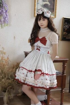 LOLITA [Sales Period Ended] Cherry And Heart Sheer Dot Short Sleeve Blouse -LOLITA Shop O1CN01Z3upQd1X3arqqv2Y4 3568682868