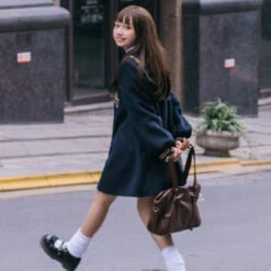 School Style Puff Sleeve Double Coat -LOLITA Shop O1CN01ZwLoDF1y6mxGP15Wo 865286530