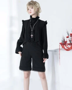 Prince Lolita Stand Collar Frill Blouse -LOLITA Shop O1CN01afg947295pxyvTwCa 48788017