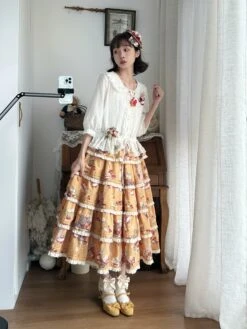 Bunny Bear Bunny Print Tiered Skirt -LOLITA Shop O1CN01bIC32C20M1hK0NOdW 2430736834